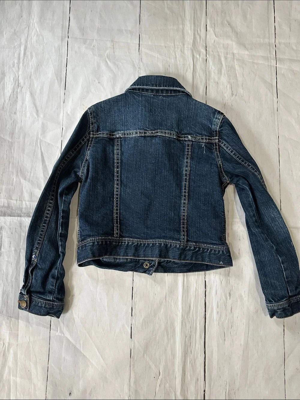 GAP Dark Blue distressed Denim Jean Jacket for Kids small